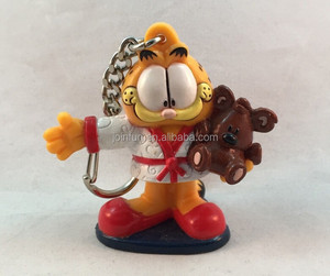 Porte-clés en PVC miniature en forme de <span class=keywords><strong>Garfield</strong></span>, mini porte-clés en PVC <span class=keywords><strong>3D</strong></span>, porte-clés en forme personnalisée <span class=keywords><strong>3D</strong></span> - Product Image 1