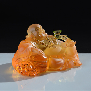 Statue de bouddha hilarant en cristal, accessoire décoratif de voiture raiyi maytreya - Product Image 2
