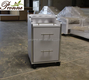 Trắng móng chân lưu trữ giỏ hàng xe đẩy với bánh xe cho salon tóc - Product Image 1