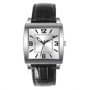 Montre de luxe à boîtier carré en alliage 2021, grands chiffres, cadran romain, étiquette privée, logo d'entreprise, fabricant de montres sur mesure, <span class=keywords><strong>mouvement</strong></span> SEIKO - Product Image 1