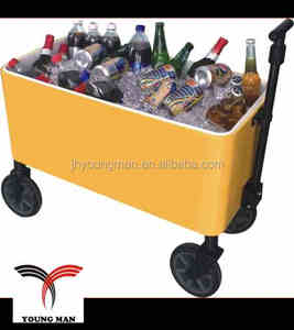 80-Quart acero <span class=keywords><strong>bebida</strong></span> hielo pecho rodante carro al aire libre - Product Image 1