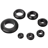 Kit d'assortiment de œillets en caoutchouc, noir, pièces