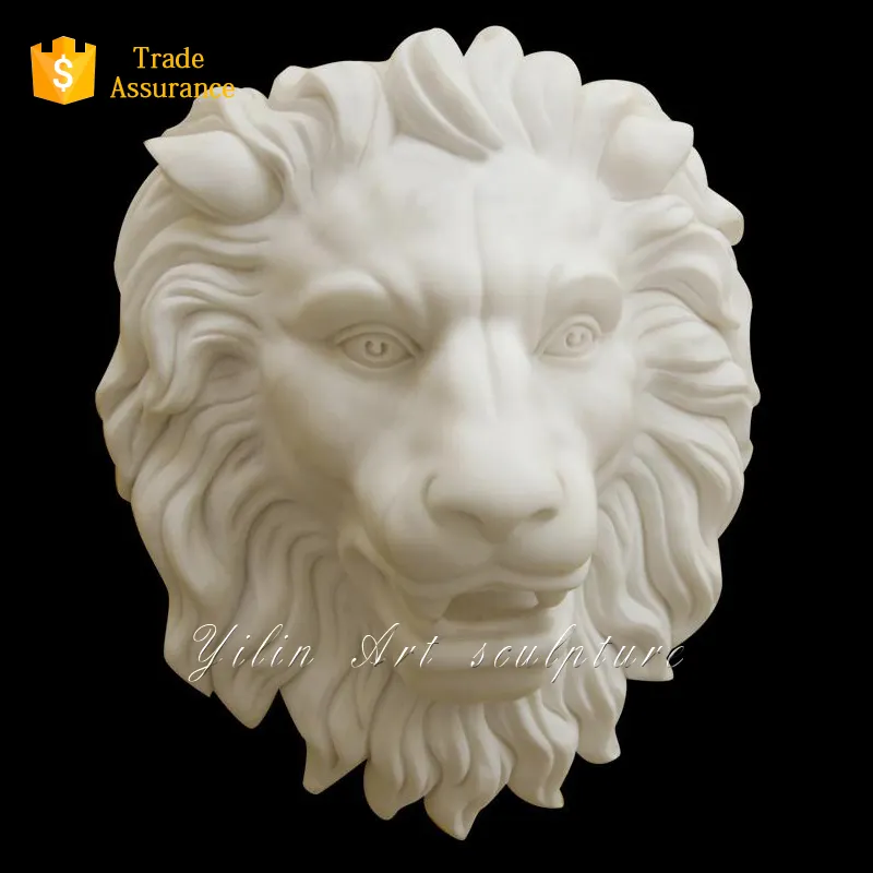 Pedra branca esculpir cabeça de leão YL-D067
