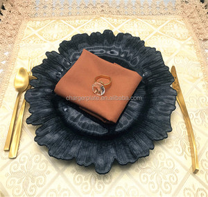 Plaque de chargeur à fleurs <span class=keywords><strong>en</strong></span> <span class=keywords><strong>verre</strong></span> coloré, décoration de mariage, vintage, vente <span class=keywords><strong>en</strong></span> gros <span class=keywords><strong>pas</strong></span> <span class=keywords><strong>cher</strong></span> - Product Image 3