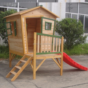 Maison de jeu en <span class=keywords><strong>bois</strong></span> pour enfants avec <span class=keywords><strong>toboggan</strong></span> - Product Image 5