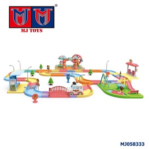 Ciudad pequeña batería ranura auto-juguete interesante <span class=keywords><strong>pista</strong></span> de coches de plástico para niño - Product Image 1