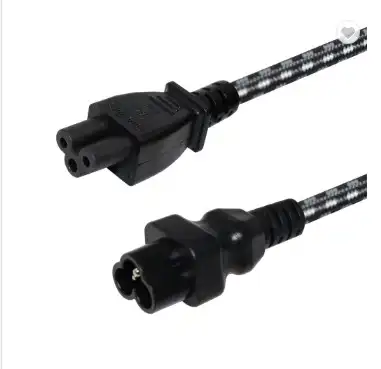 Xinsheng PVC or Nylon Braid Jack IEC C6 Female to Male Cable 320 C5 Connector Socket 3 Core 250V 6A Swivel Power Cord