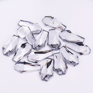 Eleganti Pietre di Cristallo Bianco Trasparente 11*19mm da Incollare, Perline Non Cucibili, Strass Acrilici con Retro Piatto - Product Image 6