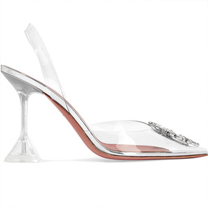 CSS484 Fashion New Design PVC Rhinestones Clear High Top Outdoor Slides <strong>Jelly</strong> <strong>Sandals</strong> for <strong>Women</strong> Summer Spring - Product Image 3