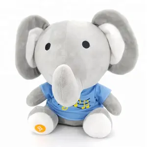 Personalizado elefante musical juguete de peluche animales con sonda