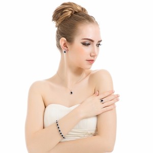 LUOTEEMI Trang Sức Đeo Tay <span class=keywords><strong>B</strong></span>ằng Đá Zircon Hình Giọt Nước Thời Trang Cho Nữ Nhẫn Kỷ Niệm CZ Thiết Kế Hào Quang Sang Trọng - Product Image 4