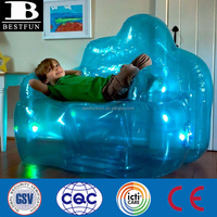 Silla inflable de vinilo de alta resistencia, tumbona azul aurora, gran tamaño, resistente al agua, fancy blow up, LED, sofá, silla, muebles