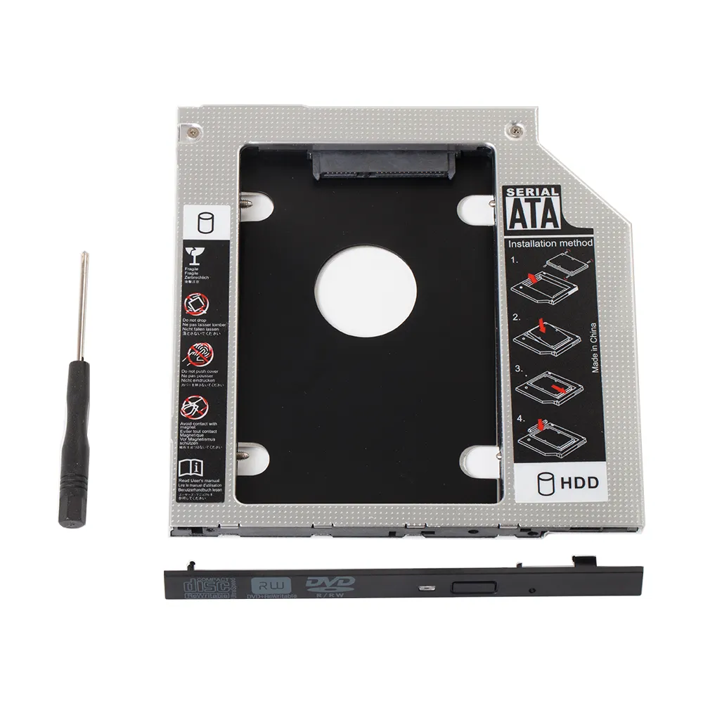 Phổ 9.5 MM SATA để SATA3 CD DVD HDD Bao Vây 2nd HDD Caddy