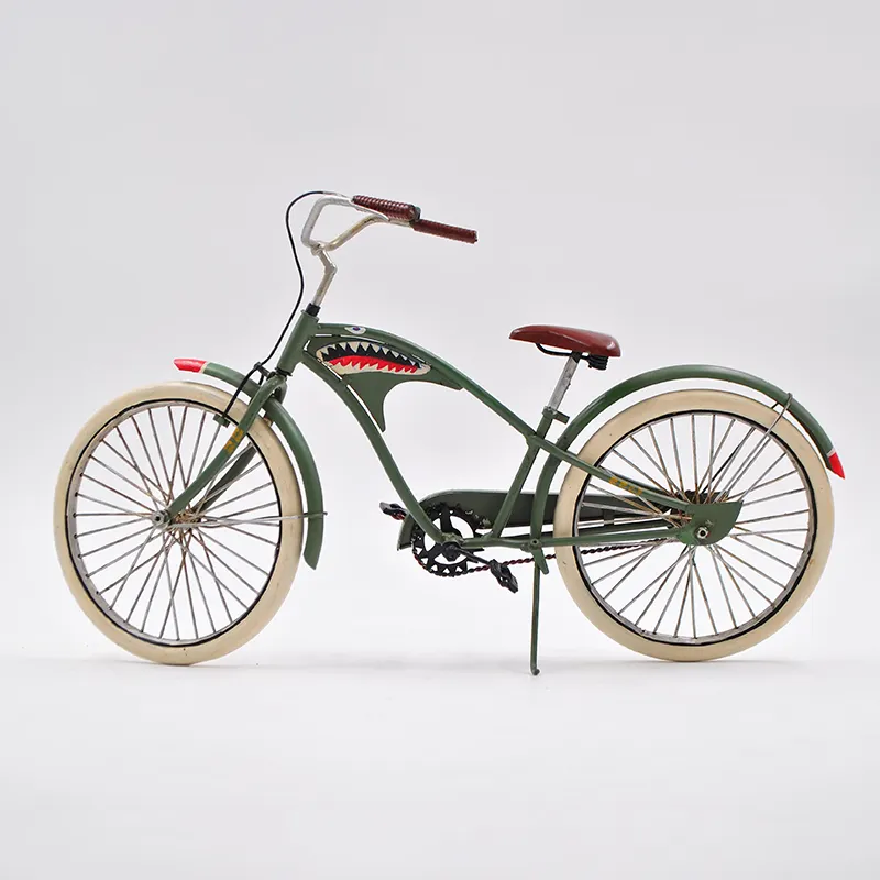 Modelo decorativo miniatura de bicicleta, feito à mão