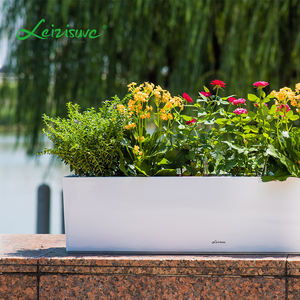 Pot de fleurs à haute brillance, en <span class=keywords><strong>plastique</strong></span>, <span class=keywords><strong>rectangulaire</strong></span>, clôture de rue, planteur de trous, boîte de plantation pour fenêtre blanche - Product Image 3