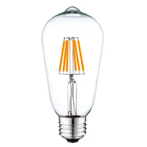 Lampadina a led a filamento led vintage E27 ST64 bianco caldo