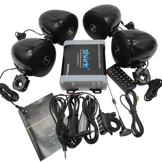 MOTORCYCLE AUDIO 2000W 4.1CH SHKC7800NLP98DB WITH FM radio SD USB Shark motorcycle audio