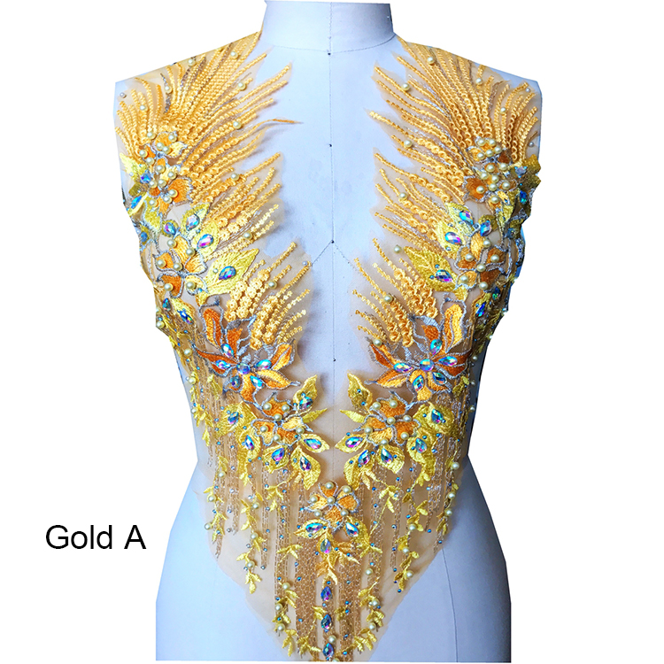 Кружевная аппликация с 3D вышивкой из бисера, цветочные нашивки со стразами, отлично подходит для самостоятельного декольте, лифа, свадебного или выпускного платья