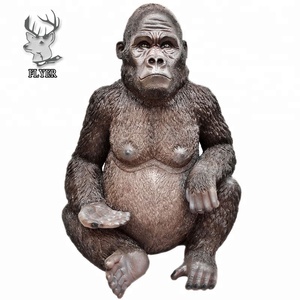 Outdoor Decoration Garden Animal <strong>Statue</strong> Life Size Fiberglass <strong>Gorilla</strong> <strong>Statue</strong> - Product Image 4