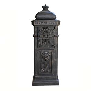 Boîte <span class=keywords><strong>aux</strong></span> messages en aluminium moulé, grand coffret sur pied, avec 2 portes et verrou - Product Image 4