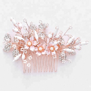 Vintage oro rosa di cristallo <span class=keywords><strong>per</strong></span> capelli da sposa pettini <span class=keywords><strong>per</strong></span> capelli di perle <span class=keywords><strong>accessori</strong></span> <span class=keywords><strong>per</strong></span> <span class=keywords><strong>damigelle</strong></span> e abito da sposa da donna - Product Image 1