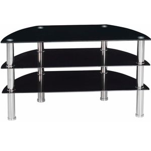 Cheap <strong>Corner</strong> Used Black 3 Layers Tempered <strong>Glass</strong> <strong>TV</strong> Stand - Product Image 1