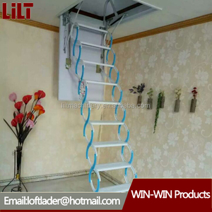 2017 hiện đại thép an toàn khóa Loft thang Kính thiên văn có thể thu vào cầu thang gác mái thang máy gấp tính năng giá rẻ Kính thiên văn có thể thu vào - Product Image 3