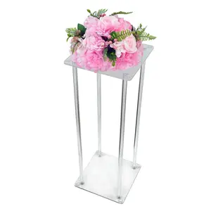 Thiết Kế Mới Sang Trọng Vuông Acrylic Flower Đứng Bảng Centerpieces Cho Trang Trí Đám Cưới