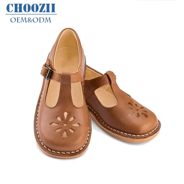 Choozii פעוטה חום בנות T בר מרי ג 'יין אופנה נסיכת הליכה נוח נעליים סלוניים לילדים