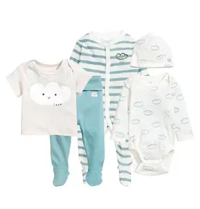 Rainbow Bule Stripe Dicetak Bayi Pakaian Set untuk Hadiah Set