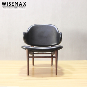 Wisemax furniturescandinavian giải trí hiện đại ăn uống ghế IB kofod larsen ghế bằng gỗ phòng chờ ghế da ghế rắn gỗ chân - Product Image 2