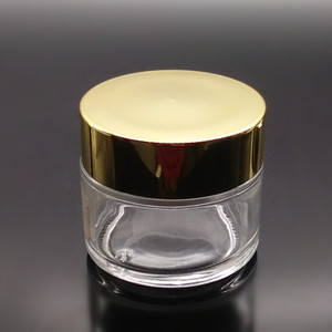 50 Gam 100 Gam Rõ Ràng Frosted Vòng Straight Tường <span class=keywords><strong>Glass</strong></span> <span class=keywords><strong>Jar</strong></span> Với Nắp Vàng Cho Mỹ Phẩm Kem Chăm Sóc Da - Product Image 2