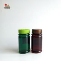Bouteille en PET avec couvercle uv 120ml, contenant fait à la main, brune, avec large bouche