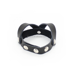 Mannen Lederen <span class=keywords><strong>Magic</strong></span> Pens Verstelbare Cockring En Ball Divider Terughoudendheid Voor Mannelijke - Product Image 4