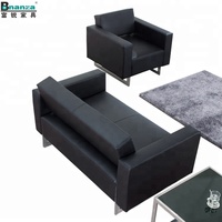 Nouveau canapé de bureau en cuir d'occasion bon marché design moderne commercial