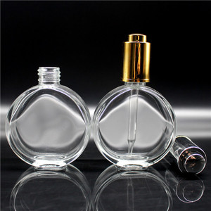 Botella de Vidrio Transparente con Gotero para Aceite Cosmético, Forma de Luna, 60 ml, 2 oz, Forma Redonda Plana, de Lujo, para Aceite Corporal/Perfume - Product Image 5
