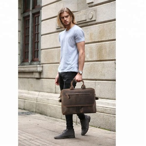 Rétro Exécutif Fou <span class=keywords><strong>Cheval</strong></span> En Cuir Mallette 14 Pouces Ordinateur Portable Sac D'affaires Personnalisé <span class=keywords><strong>De</strong></span> Qualité Supérieure - Product Image 6
