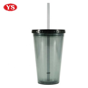 16 oz. प्लास्टिक ठंडा पीने के गिलास के साथ घुंघराले पुआल - Product Image 2