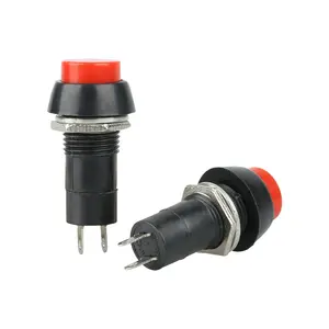 2pin push button switch PBS-11A series red yellow white Green button Self-locking ON-OFF Round Button 3A/250V