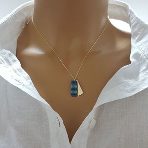 Collier à breloques personnalisées en or massif 14K avec initiales d'identité personnalisées Bijoux fins pour femmes fabriqués en Turquie - Product Image 2