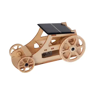 Wooden 3D Racing puzzle wooden diy solar Children toys car easy science kits for kids educational toys