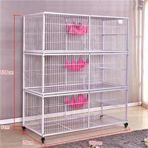 Hoge kwaliteit ijzeren kattenkooi met 3 lagen, kweekkooi - Product Image 5