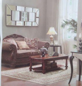 Oro antico telaio in metallo contemporaneo soggiorno mobili <span class=keywords><strong>specchio</strong></span> a parete di vetro per la decorazione della casa - Product Image 2