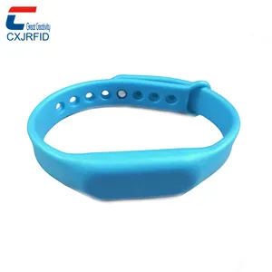 ISO14443A Logo Stampa A Colori Regolabile braccialetto In Silicone MIFARE Classic 1K NFC wristband
