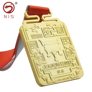 Maratho deporte medalla de metal taza de trofeo con medallón de bronce Medallas de Triatlón - Product Image 6
