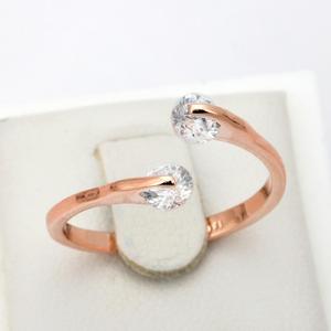 <strong>Two</strong> <strong>Stone</strong> Open Twist <strong>Ring</strong> Women Round Cubic Zirconia Bypass Adjustable Promise <strong>Ring</strong> Minimalist Wedding Engagement Jewelry Gift - Product Image 5