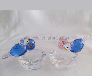 Handcrafted Cut Crystal Birds on a Nest MH-D0263