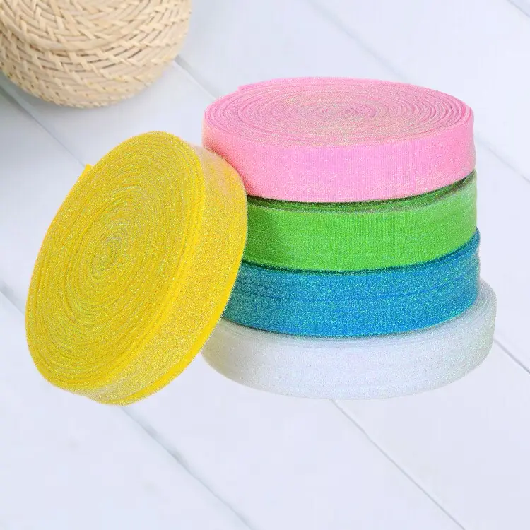 Semi-finished kitchen cleaning sponge raw material,cleaning sponge scrubber scourer pad in roll,sponge lurex fabric
