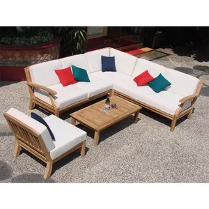 Luxury teak legs outdoor garden furniture patio sofa set for resort or outdoor