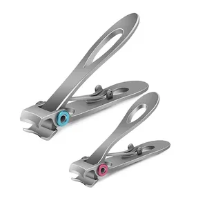 Professional 2pcs Cutter Stainless Steel Toe Nail Clipper Scissors Finger Nail Manicure Set With Metal Box